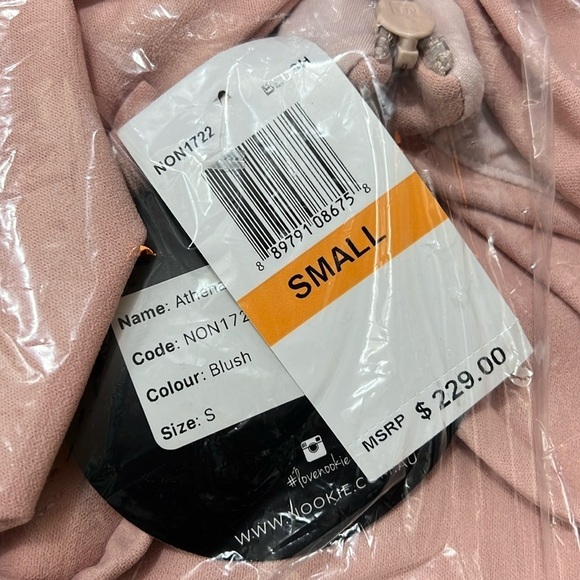 Nookie Athena Off Shoulder Halter Midi Dress Sz SMALL in Blush - Picture 3 of 3